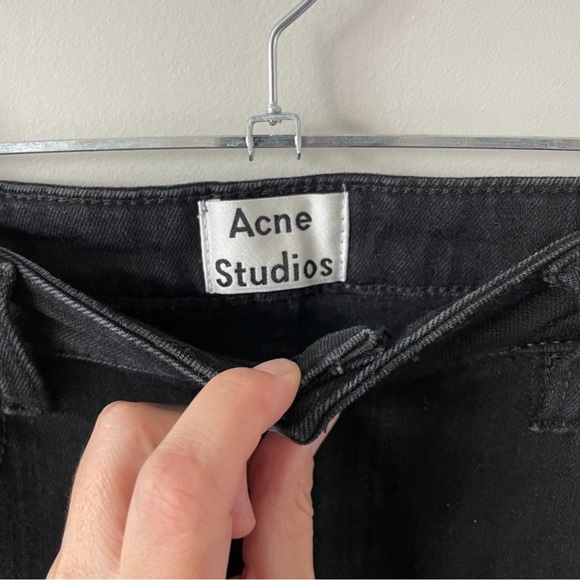 Acne Studios High Waist Ankle Fit Denim Jeans Black - Picture 2 of 7